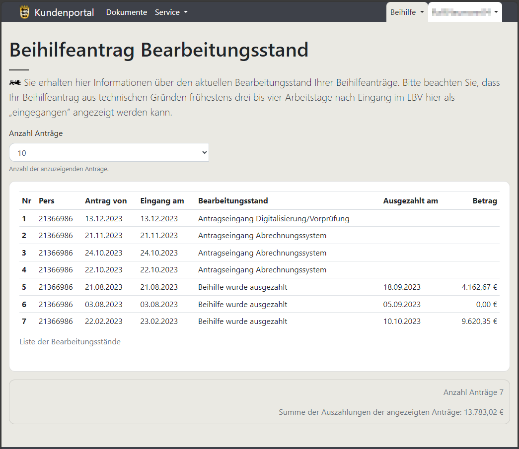 Beihilfe: Änderungen Im Kundenportal - Landesamt Für Besoldung Und ...